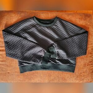 Shein Black Quilted Crop Top